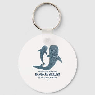 Deuteronomy 31_8 Whale Shark Christian Faith Pun O Key Ring