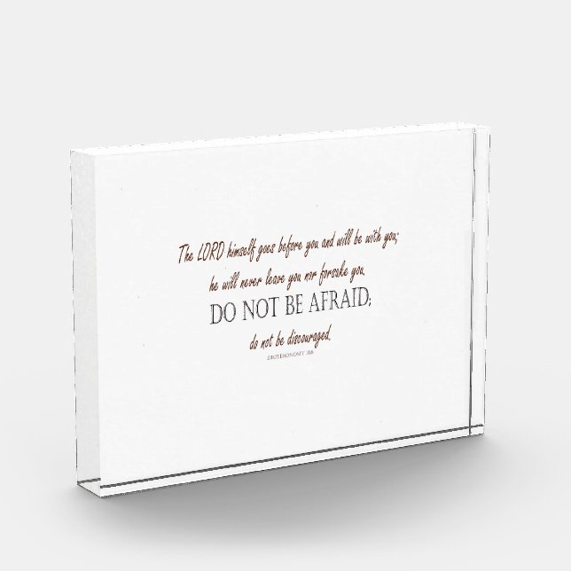 Deuteronomy 31 Do Not Be Afraid, Floral Borders Photo Block (Left)