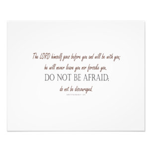 Deuteronomy 31 Do Not Be Afraid, Floral Borders Photo Print