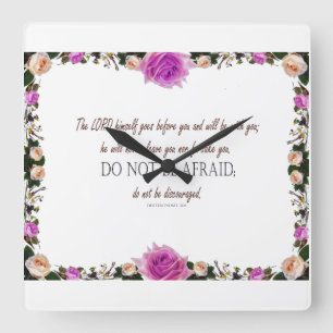 Deuteronomy 31, Do Not Be Afraid, Square Wall Clock