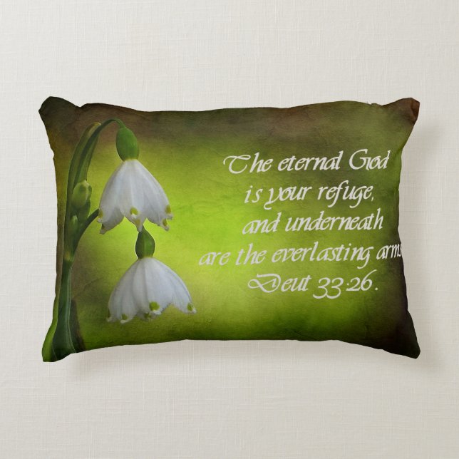 Deuteronomy 33:26 Eternal Refuge Inspirational Decorative Cushion (Front)