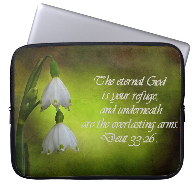 Deuteronomy 33:26 Eternal Refuge Inspirational Laptop Sleeve (Front)
