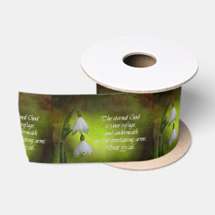 Deuteronomy 33:26 Eternal Refuge Inspirational Satin Ribbon