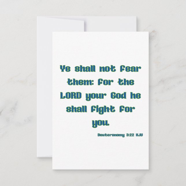 Deuteronomy 3:22 KJV Bible Verse Flat Greeting Card (Front)