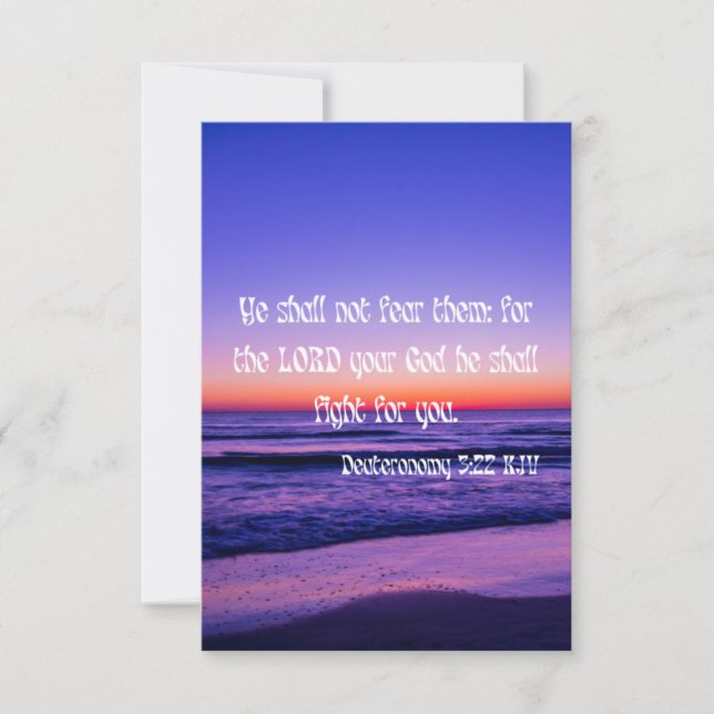 Deuteronomy 3:22 KJV Bible Verse Pic Flat Greeting Card (Front)