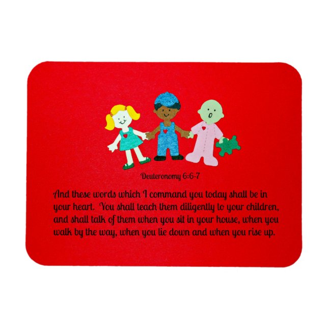 Deuteronomy 6:6-7 And these words which I command Magnet (Horizontal)