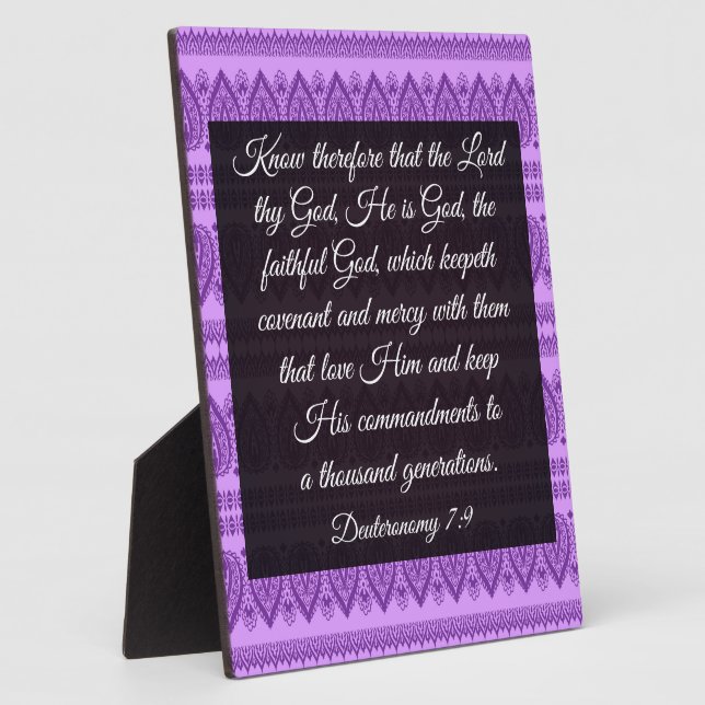Deuteronomy 7:9  plaque (Side)