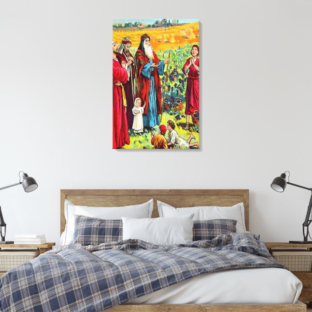 Deuteronomy 8:6-10 Blessing God for All He Gives c Canvas Print (Insitu(Bedroom))