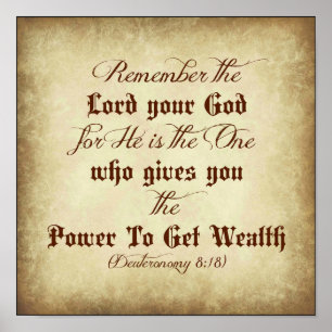 Deuteronomy Bible Remember the Lord your God Poster