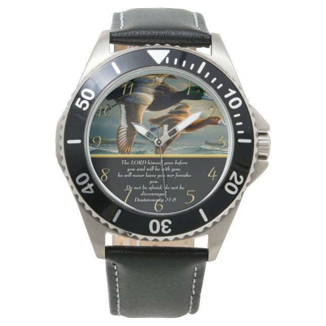   Deuteronomy Christian Faith cross with ducks     Watch (Front)