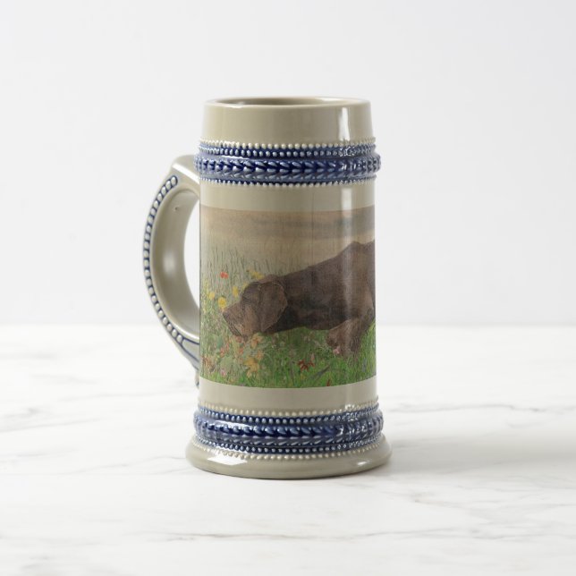 Deutsch Drahthaar  Beer Stein (Front Left)