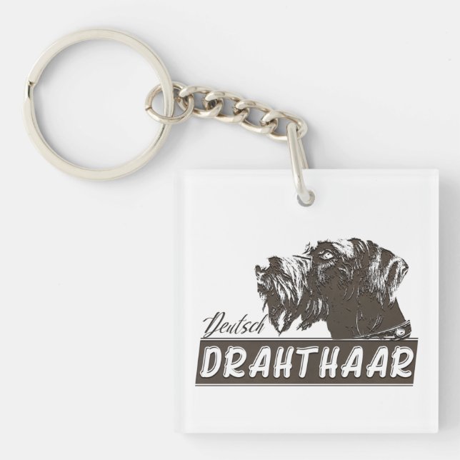 Deutsch Drahthaar  Key Ring (Front)