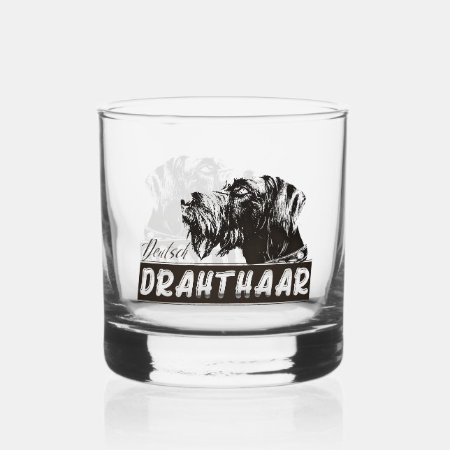 Deutsch Drahthaar Whiskey Glass (Front)