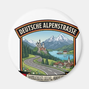 Deutsche Alpenstraße Bavarian Alps Route Magnet