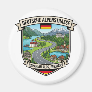 Deutsche Alpenstraße German Alps Mountain Road Magnet