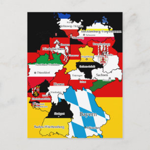 Deutsche Bundesländer Postcard