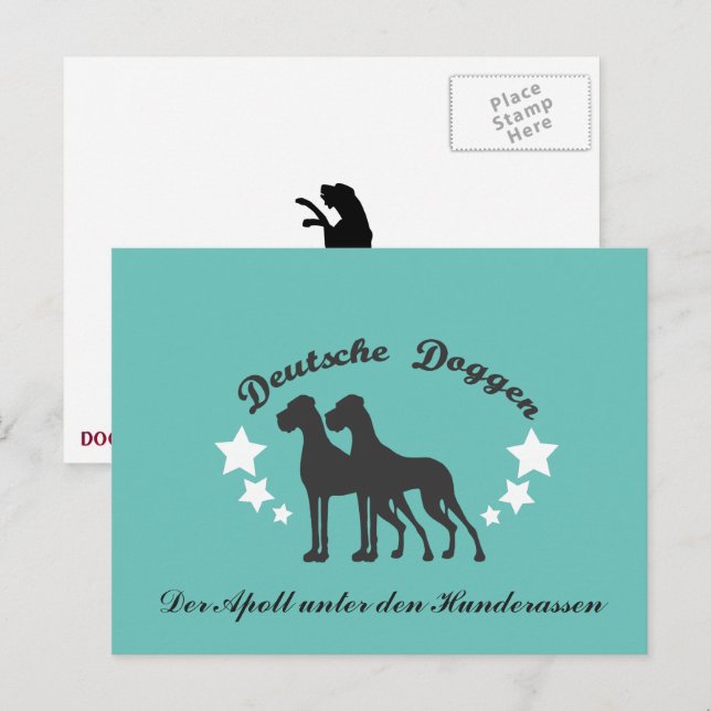 Deutsche Doggen Beschriftet Postcard (Front/Back)