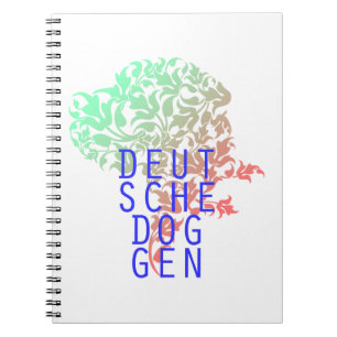 Deutsche Doggen Blatt Kopf Spiral Notebook