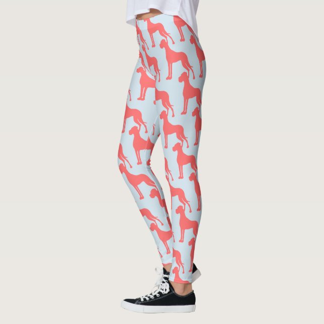 Deutsche Doggen coral Leggings (Left)