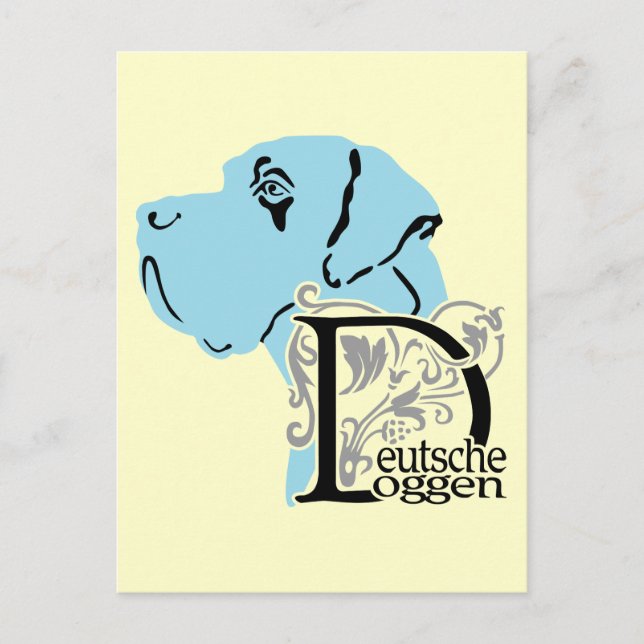 Deutsche Doggen Kopf D Text Postcard (Front)