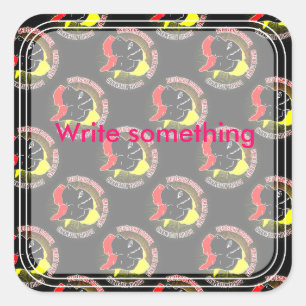 Deutsche Doggen Schwarz Rot Gold Square Sticker