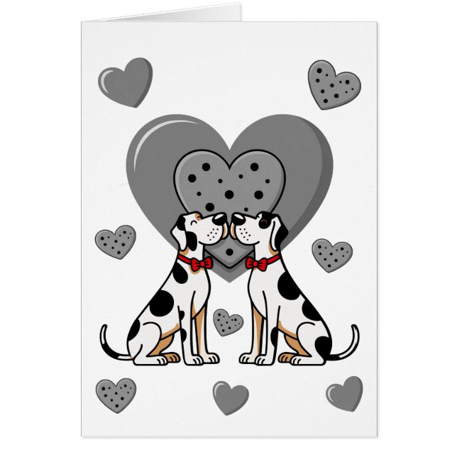 Deutsche Doggen Valentinstagkarte (Front)