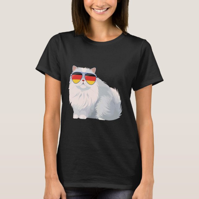 Deutsche flagge Katze deutsch Deutschland Katzen l T-Shirt (Front)