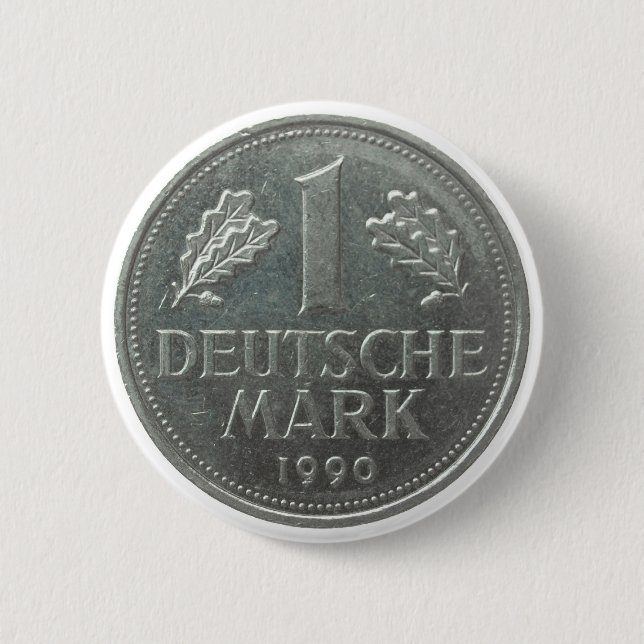 Deutsche Mark coin 6 Cm Round Badge (Front)