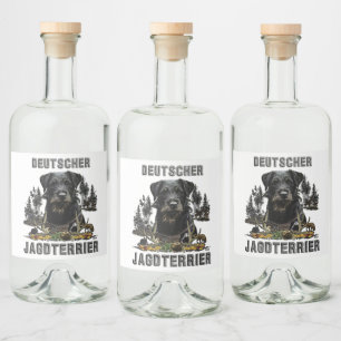 Deutscher Jagdterrier Liquor Bottle Label