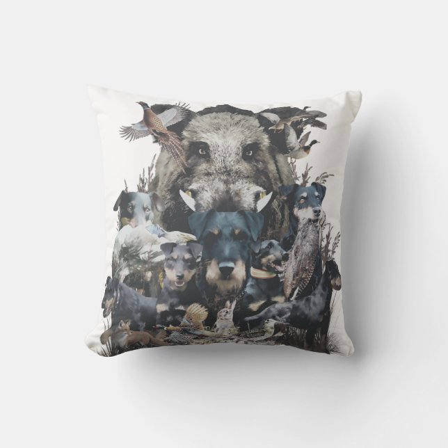  Deutscher Jagdterrier Square Wall Clock Coffee Mu Cushion (Front)