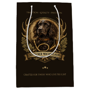 Deutscher Wachtelhund , Hunting Logo Medium Gift Bag