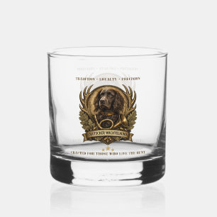 Deutscher Wachtelhund , Hunting Logo Whiskey Glass