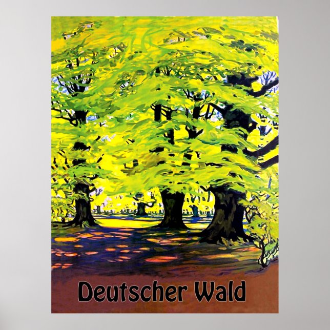 Deutscher Wald, German forest on summer Poster (Front)
