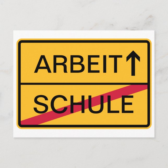 Deutsches Ortsschild, Ortsausfahrt Postcard (Front)