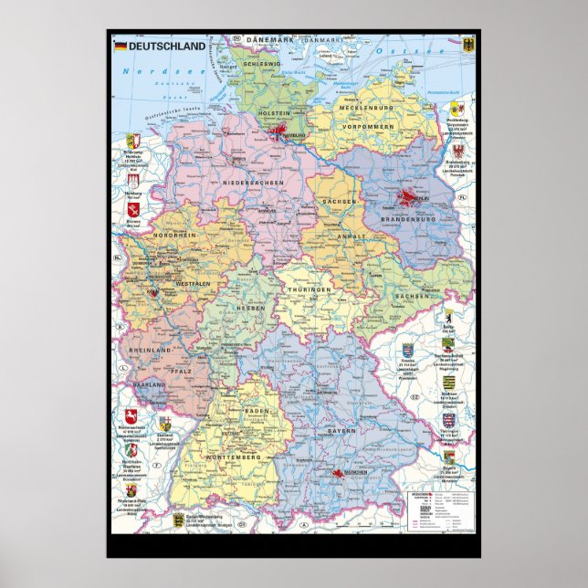 " Deutschland: 2021/heute - Politische Karte  Poster (Front)