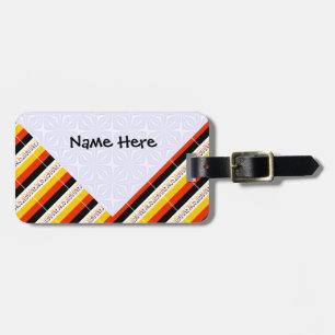 Deutschland and German Flag Tiled Personalised Luggage Tag