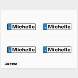 Deutschland Auto Kennzeichen personalisierbar Rectangular Sticker