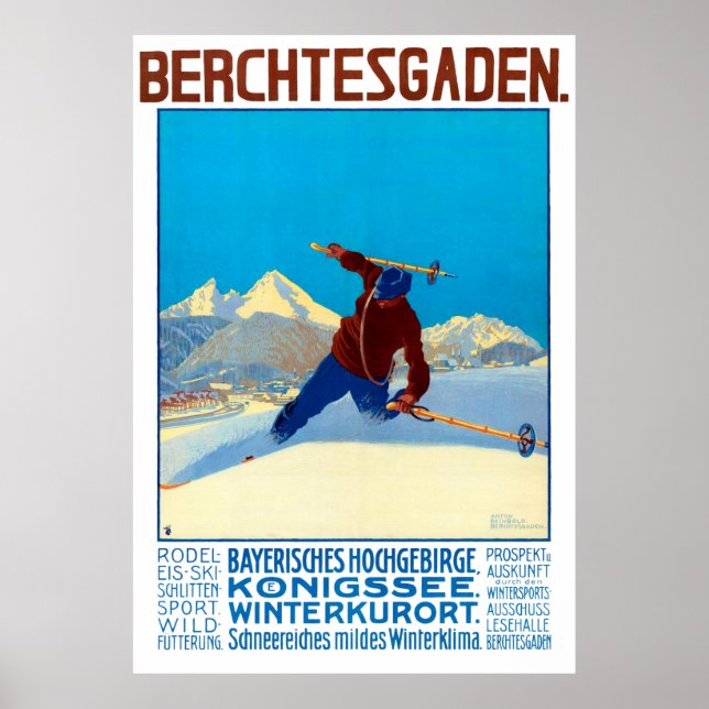 " Deutschland: Berchtesgaden - Wintersport Werbe Poster (Front)