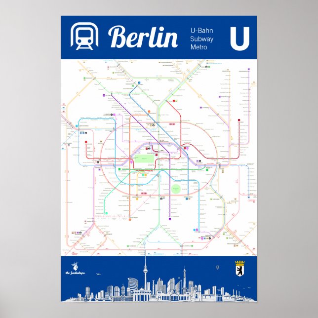 " Deutschland: BERLIN U-Bahn Metro MAP ... Poster (Front)