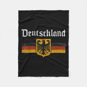 Deutschland Flag Eagle Vintage German Heritage Pri Fleece Blanket