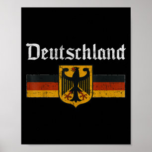 Deutschland Flag Eagle Vintage German Heritage Pri Poster