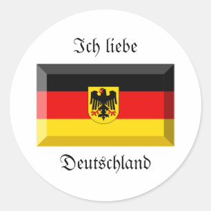 Deutschland Flag Gem Classic Round Sticker