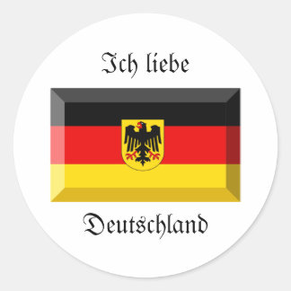 Deutschland Flag Gem Classic Round Sticker