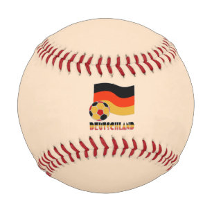 Deutschland Flag with Soccer Ball Grey Border