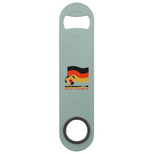 Deutschland Flag with Soccer Ball Grey Border