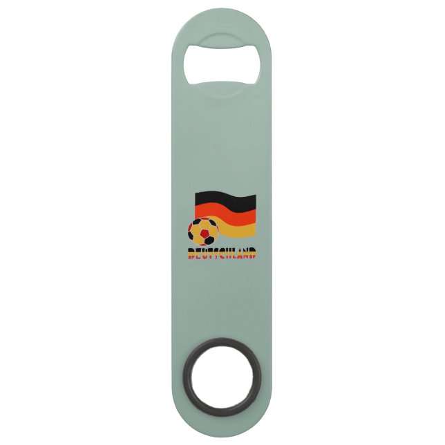 Deutschland Flag with Soccer Ball Grey Border (Front)
