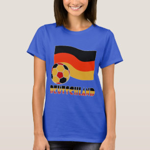 Deutschland Flag with Soccer Ball Grey Border T-Shirt