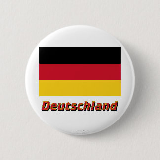 Deutschland Flagge mit Namen 6 Cm Round Badge