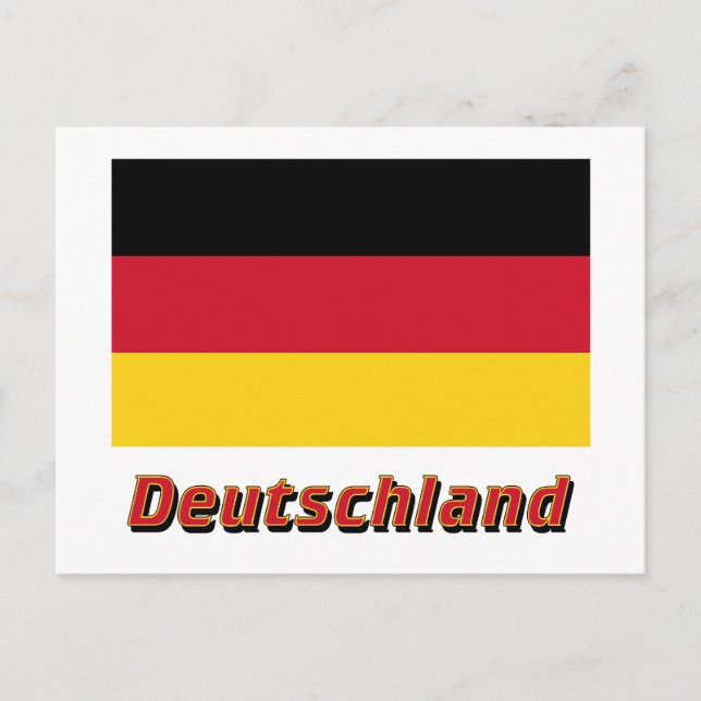 Deutschland Flagge mit Namen Postcard (Front)