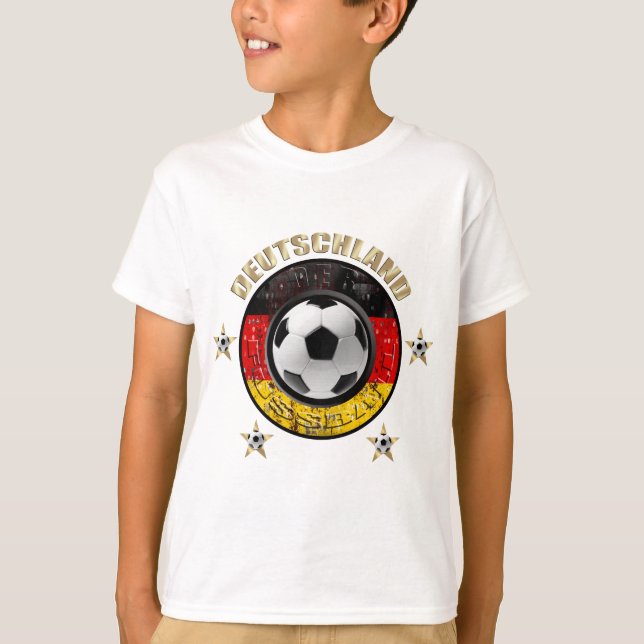 Deutschland Fussball Flagge Vier Sterne T-Shirt (Front)